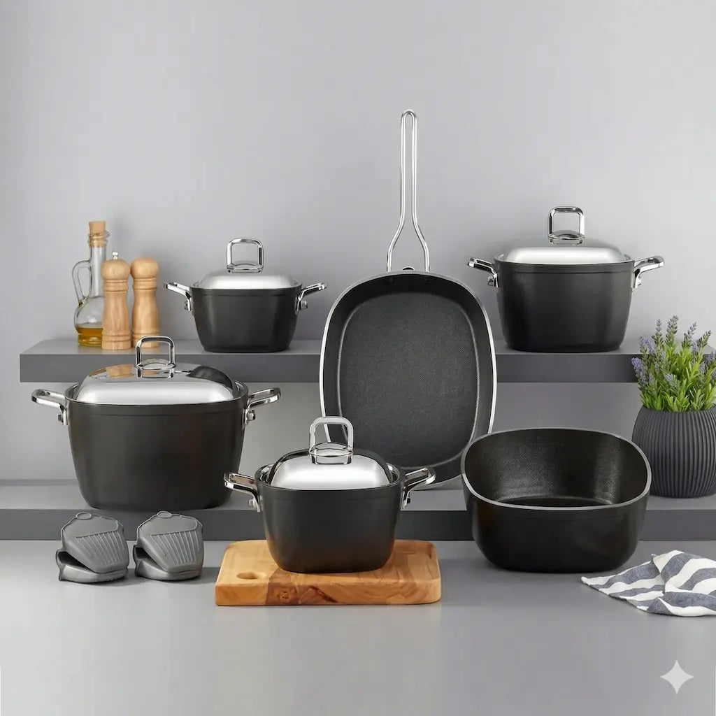 10-piece stainless steel cookware set - (Model LC01) - Original Turkish Yonca