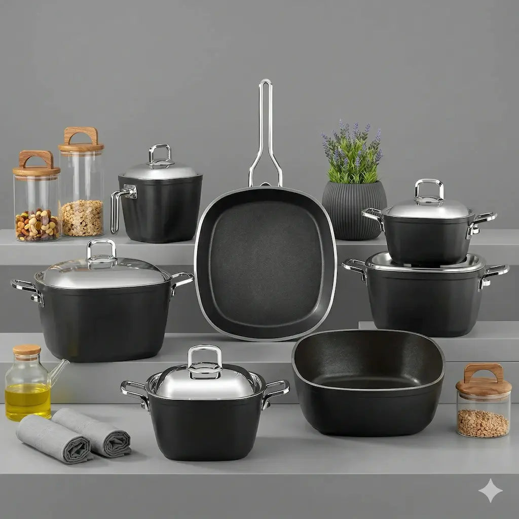 10-piece stainless steel cookware set - (Model LC01) - Original Turkish Yonca