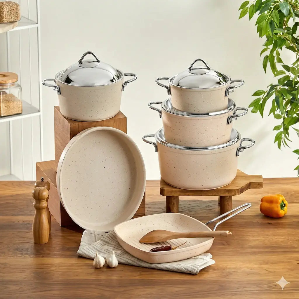 10-piece stainless steel cookware set - (Model LC01) - Original Turkish Yonca