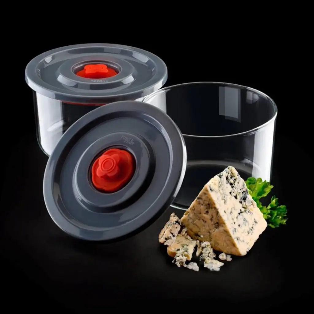 Exclusive Czech Silicone Round Fridge Container Set, 3 Pieces with Lids