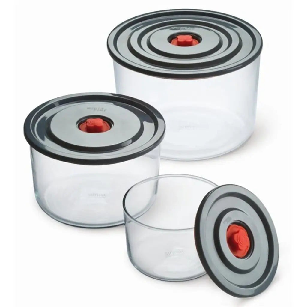 Exclusive Czech Silicone Round Fridge Container Set, 3 Pieces with Lids