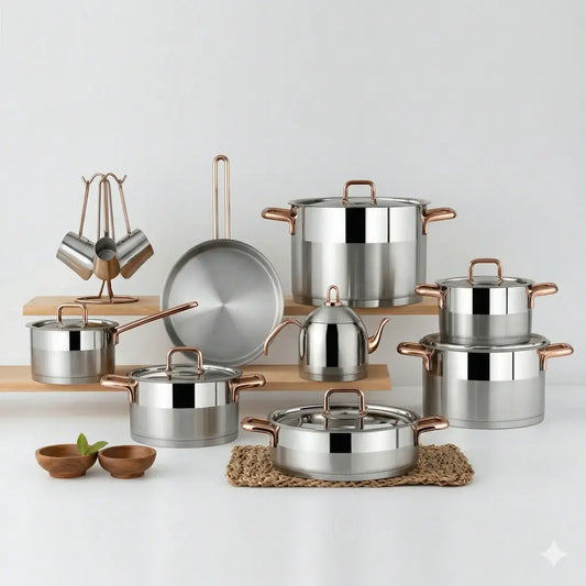 10-piece stainless steel cookware set - (Model LC01) - Original Turkish Yonca