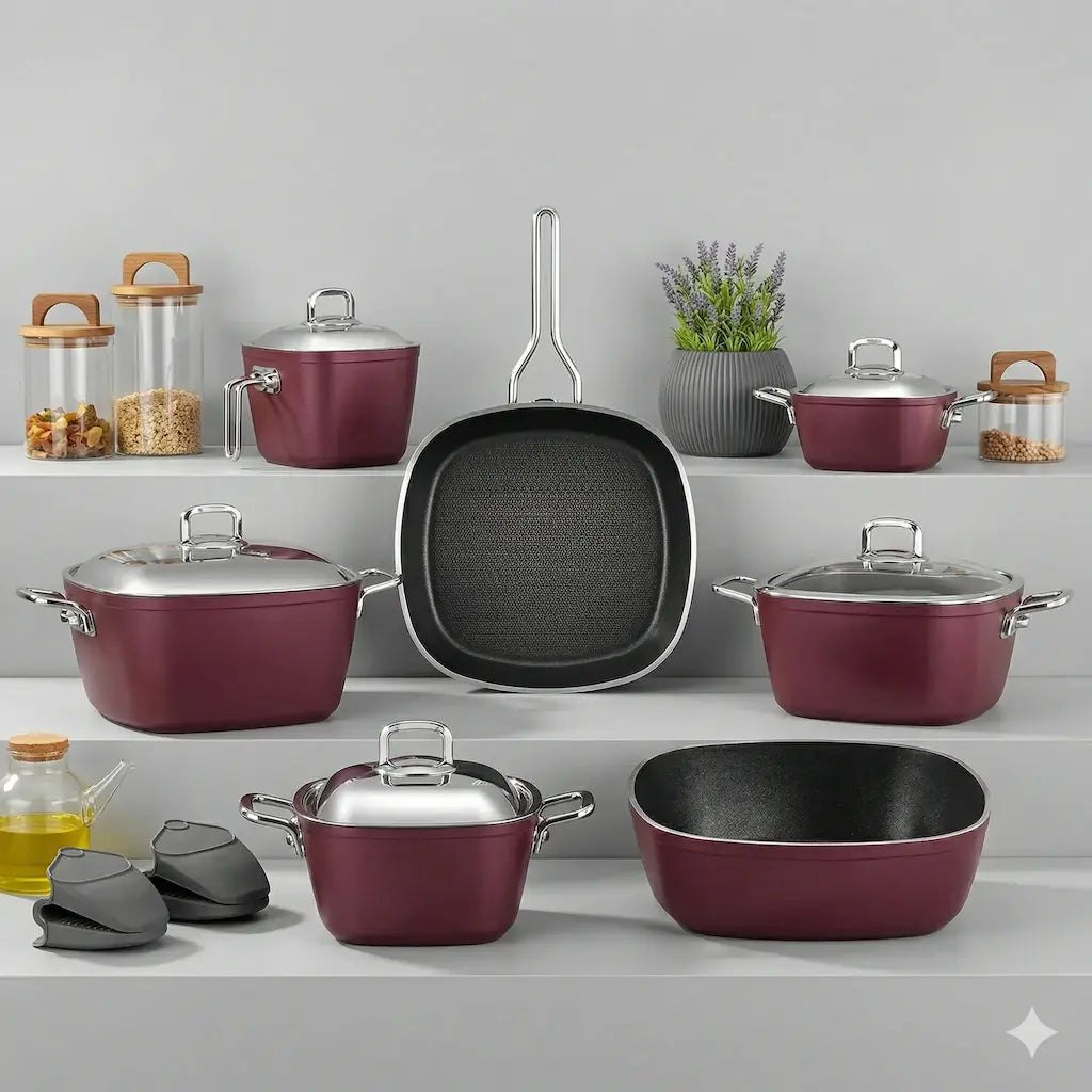 10-piece stainless steel cookware set - (Model LC01) - Original Turkish Yonca