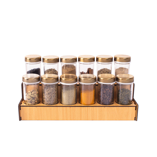 طقم توابل سلم برطمان أكريليك غطاء ستانلس دهبي أو فضي