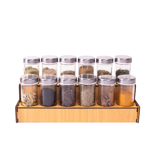 طقم توابل سلم برطمان أكريليك غطاء ستانلس دهبي أو فضي