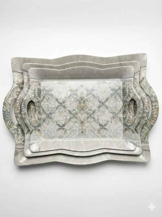 طقم صواني تقديم 3 قطع نقشة 2