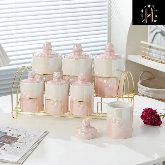 طقم توابل بورسلين 7 قطع - (موديل LC04)