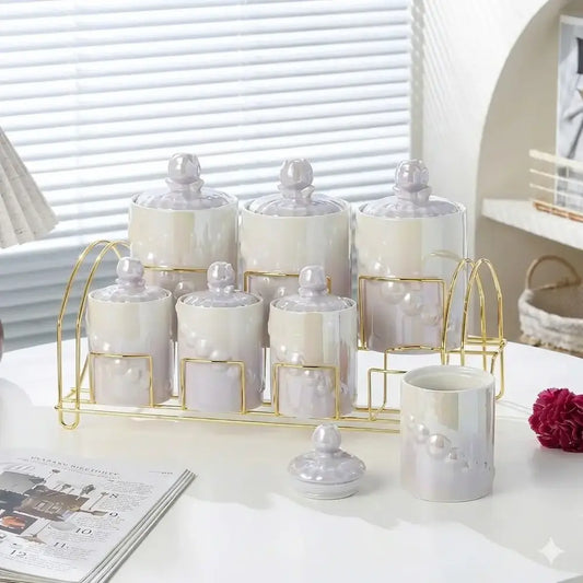 طقم توابل بورسلين 7 قطع - (موديل LC05)