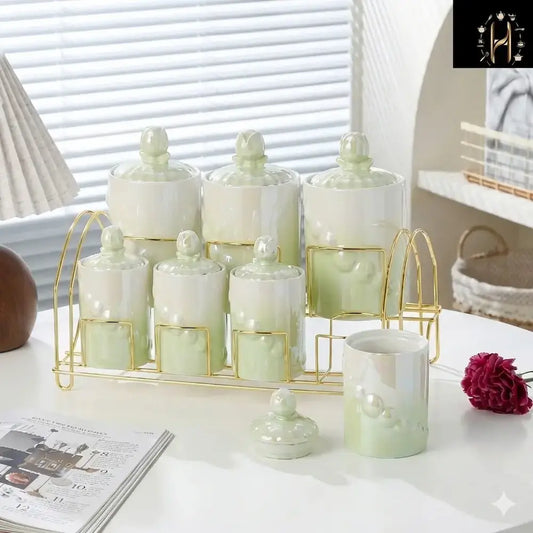 طقم توابل بورسلين 7 قطع - (موديل LC06)