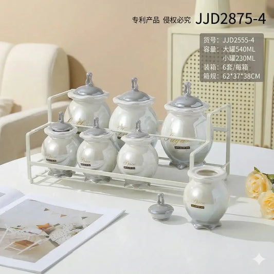 7-piece porcelain spice set - (Model LC01)