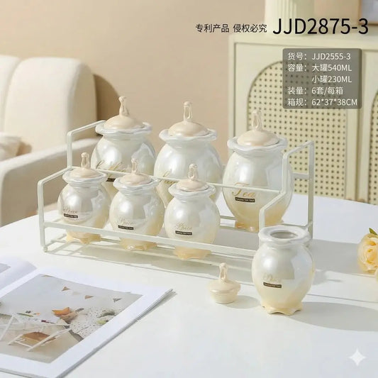 7-piece porcelain spice set - (Model LC01)
