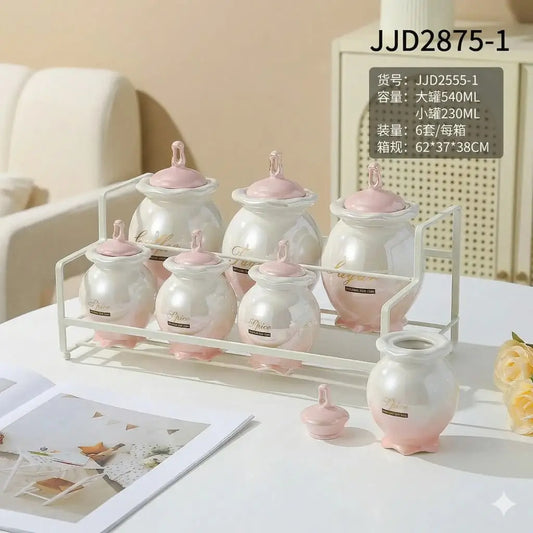 7-piece porcelain spice set - (Model LC01)