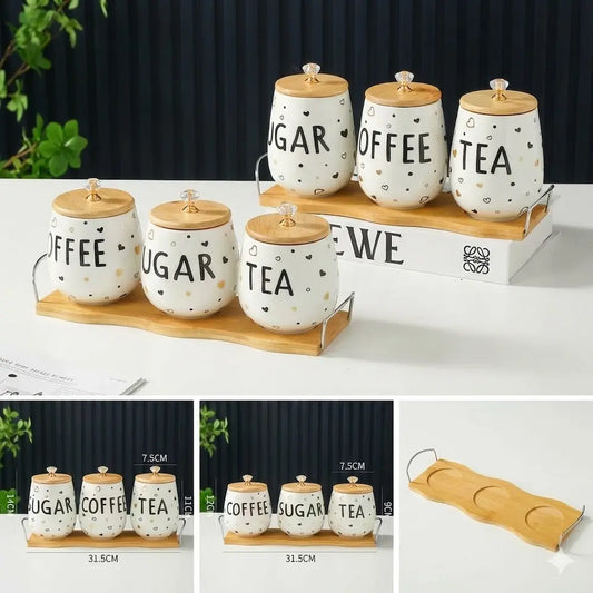 طقم منظمات مطبخ بورسلين 3 قطع - (موديل LC14)