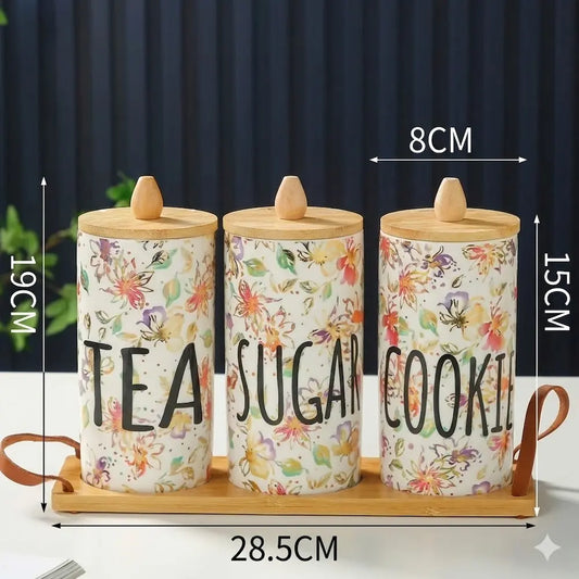 طقم منظمات مطبخ بورسلين 3 قطع - (موديل LC15)