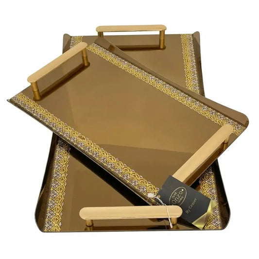 طقم صواني تقديم 2 قطعة ستانلس - (موديل LC06)