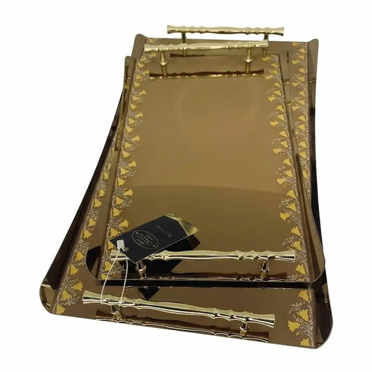 طقم صواني تقديم 2 قطعة ستانلس - (موديل LC07)