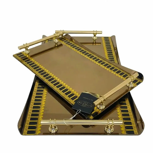 طقم صواني تقديم 2 قطعة ستانلس - (موديل LC08)