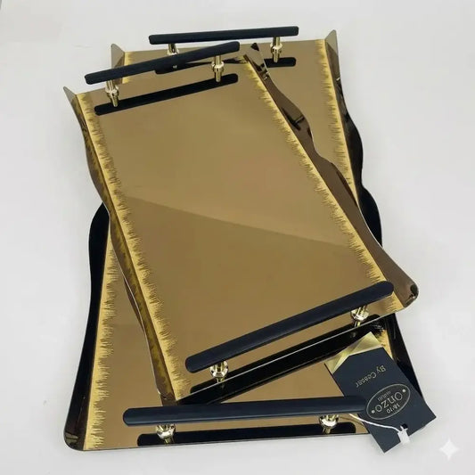 طقم صواني تقديم 2 قطعة ستانلس - (موديل LC09)