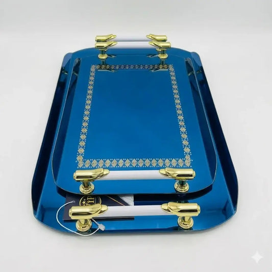 طقم صواني تقديم 2 قطعة ستانلس - (موديل LC04)