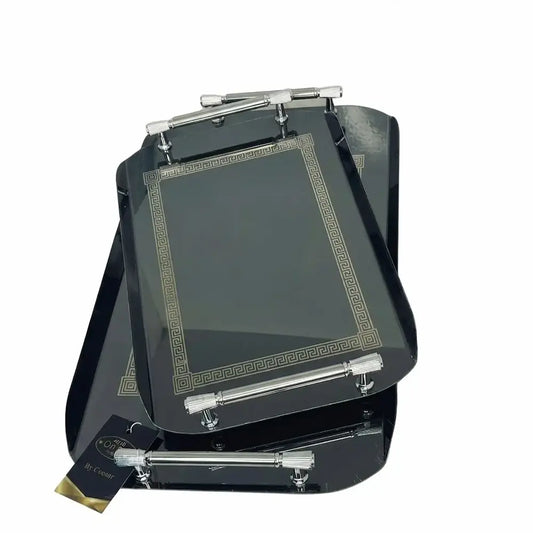 طقم صواني تقديم 2 قطعة ستانلس - (موديل LC10)