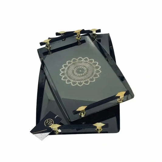 طقم صواني تقديم 2 قطعة ستانلس - (موديل LC11)