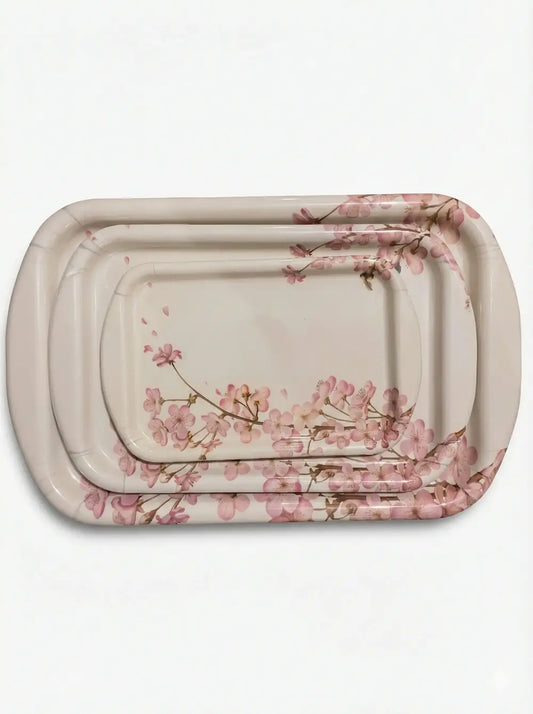 طقم صواني تقديم 3 قطع وايت روز